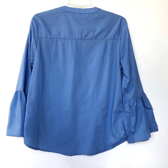 Jaclyn Smith Bell Sleeve Popover Blouse Blue NWT S - Picture 7 of 7